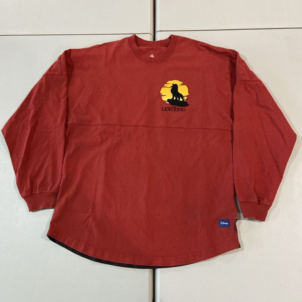 Disney The Lion King Sunrise Red Authentic Spirit Jersey Adult Size Small EUC
